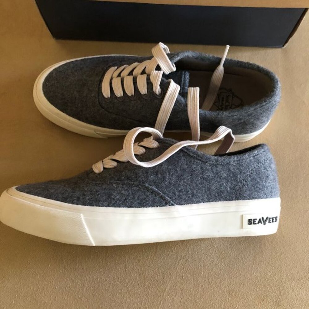SeaVees Legend Sneaker SeaChange Grey Heather Flannel Size 6 NWT - Picture 2 of 6